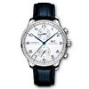 IWC PORTUGUESE IW371446 White Dial Blue Marker Black Leather Strap 40mm Replica