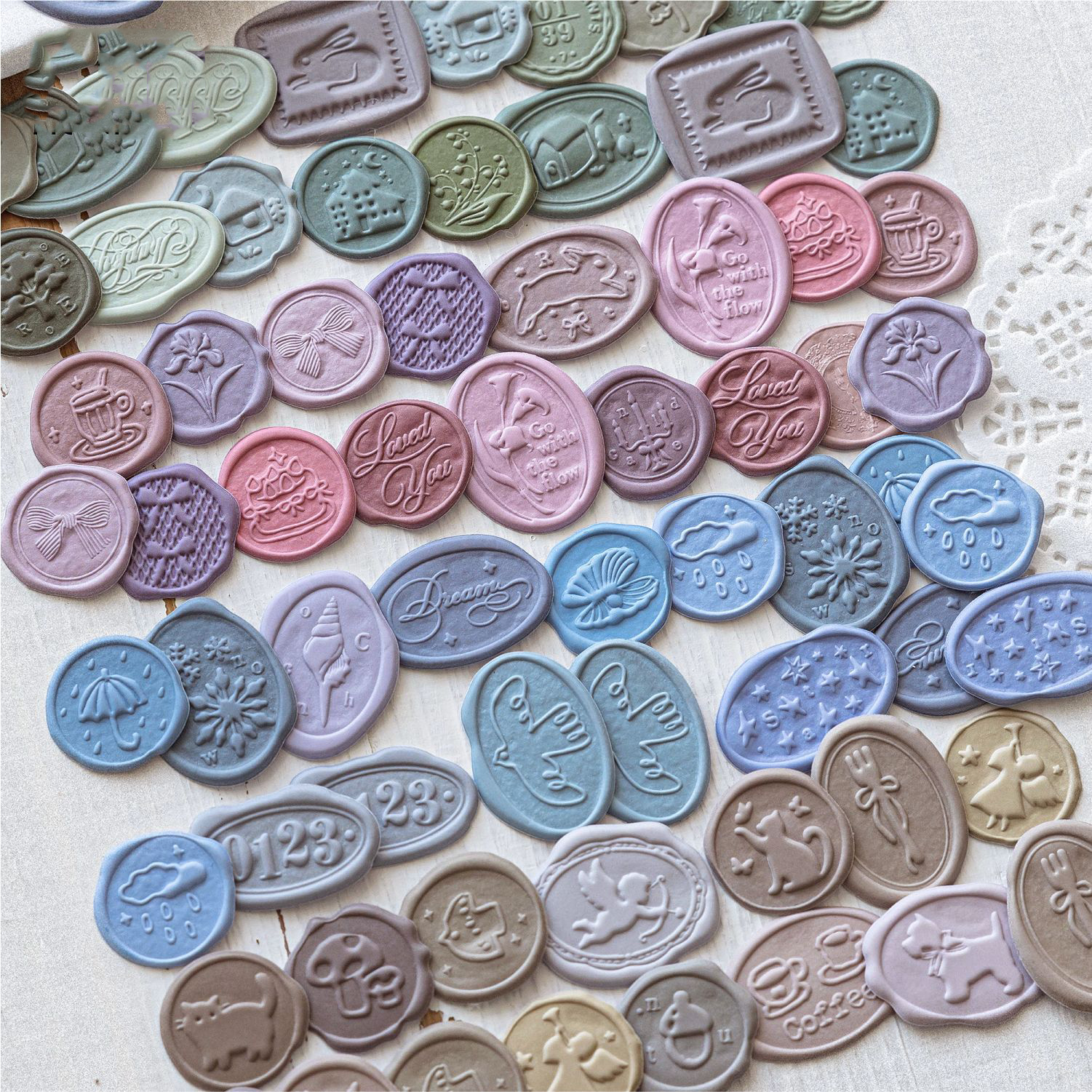 PVC 스티커 - 종이 대 종이 우편 발송 시리즈 빈티지 패턴 파이어 페인트