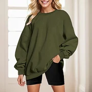 Giftitrends European And American Women'S Oversized Loose Fitting Sweatshirt Long Sleeve Round Neck Pullover Top 2025 New Fashion Sweatshirt