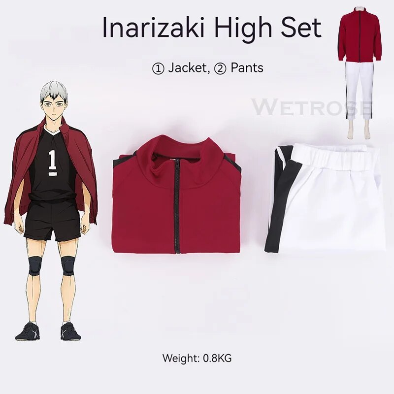 [Wetrose] Haikyu! Nekoma Karasuno Cosplay Costume Volleyball Casual Sports Suit Inarizaki Aoba Johsai High Fukuroudani Academy