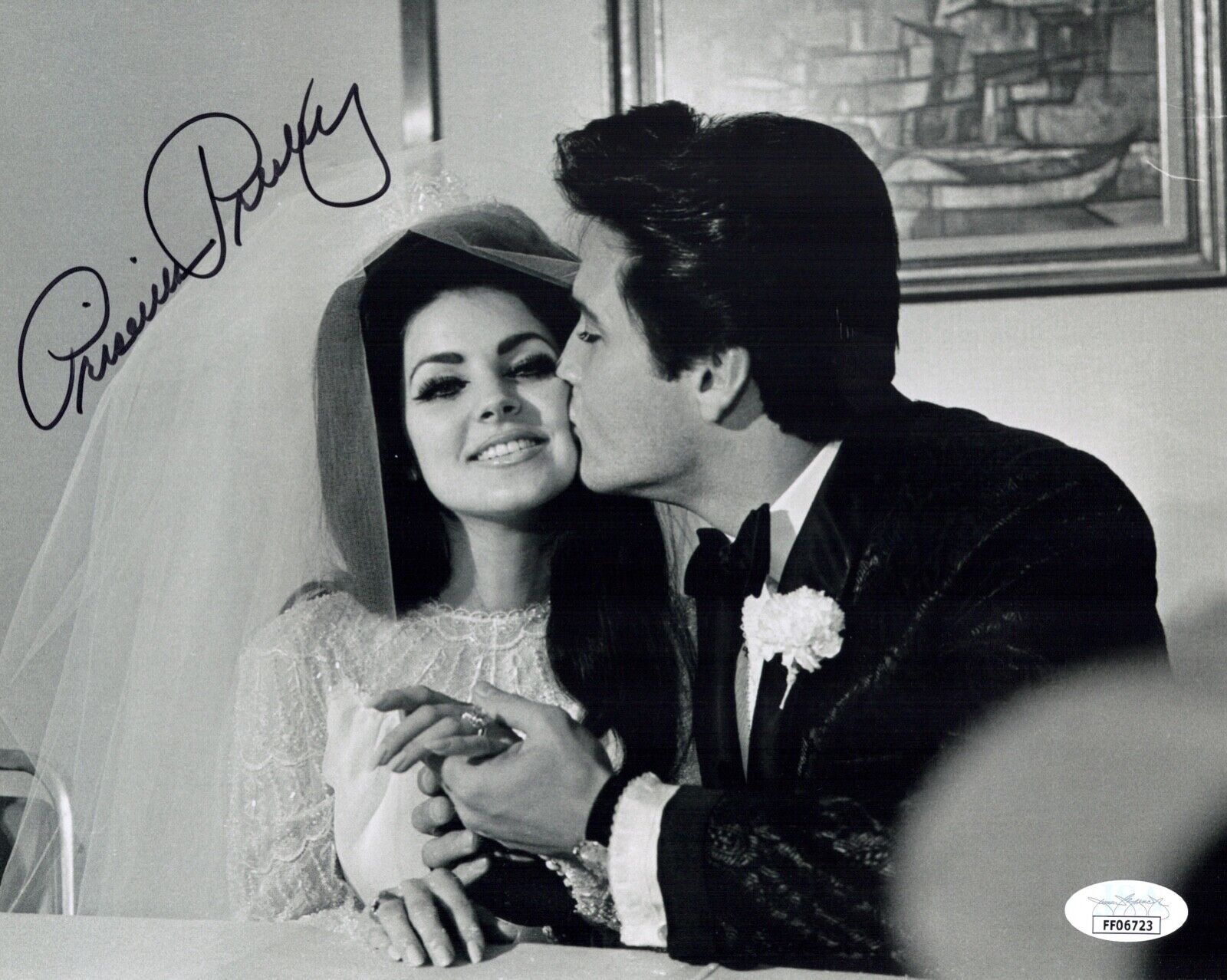 PRISCILLA PRESLEY Signed ELVIS 8x10 Photo Poster painting PRIVATE SIGNING Autograph JSA COA Cert