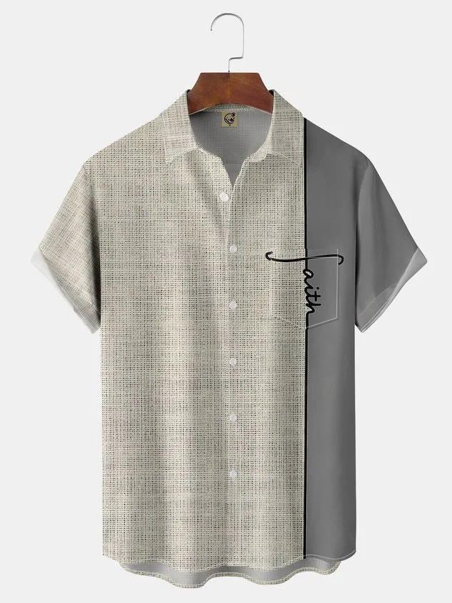 Shading The Crucifix Chest Pocket Short Sleeve Shirt