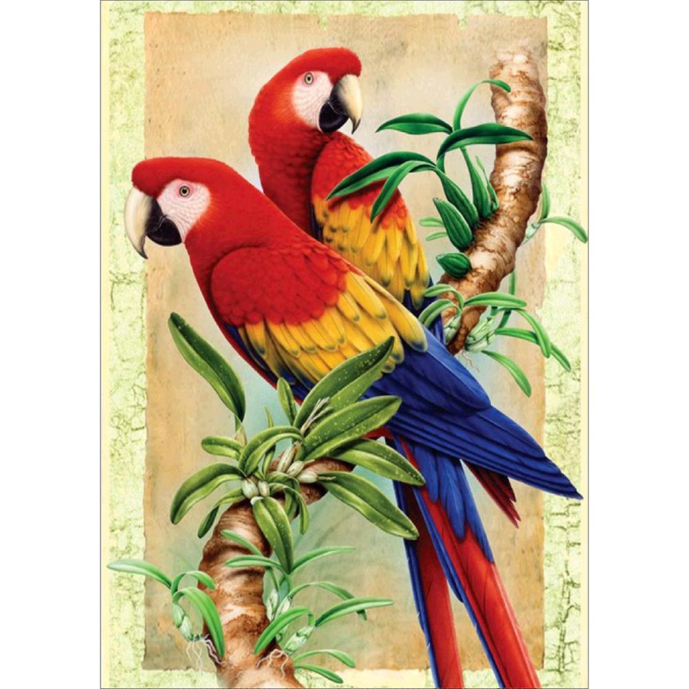 

40*30CM - Parrots - Round Drill Diamond Painting, 501 Original