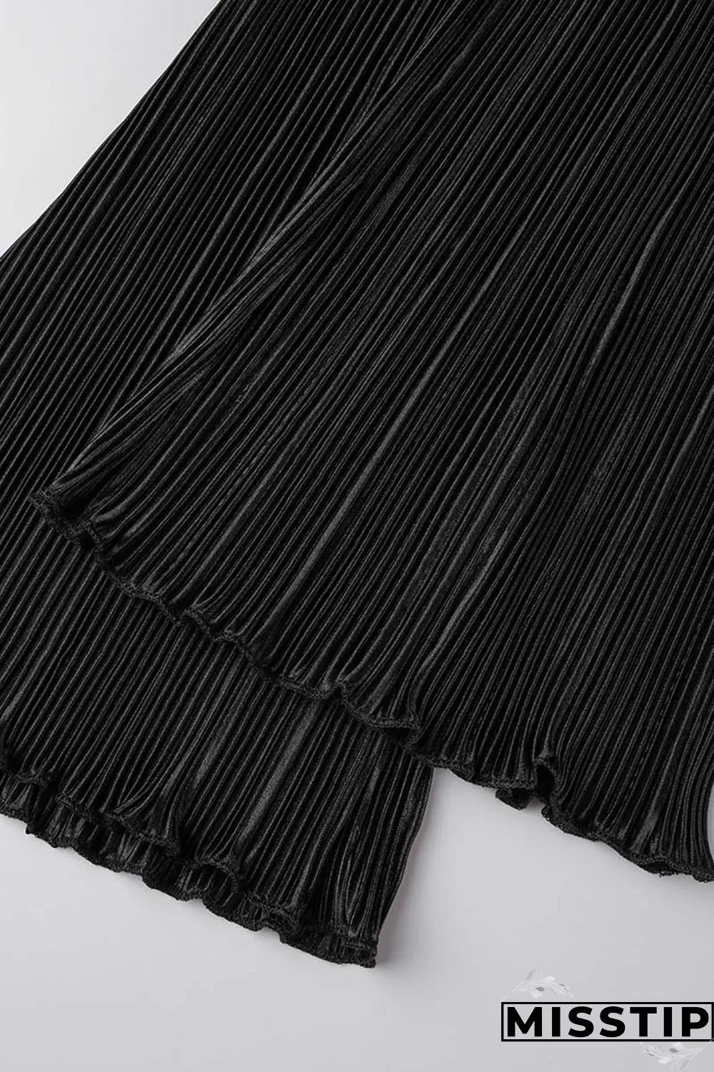 Black Casual Solid Patchwork Turndown Collar Long Sleeve Two Pieces