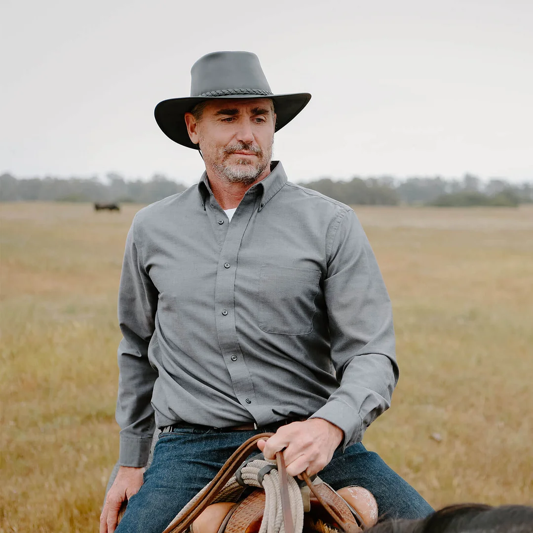 Crusher - Mens Crushable Leather Outback Hat