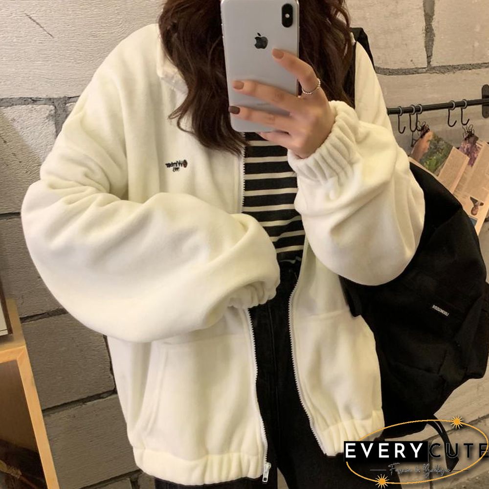 Harajuku Long Sleeve Oversized Hooded Sweatshirts Women Winter Vintage Clothes Woman Warm Thick Jacket Sweetshirt Zip Up Hoodies