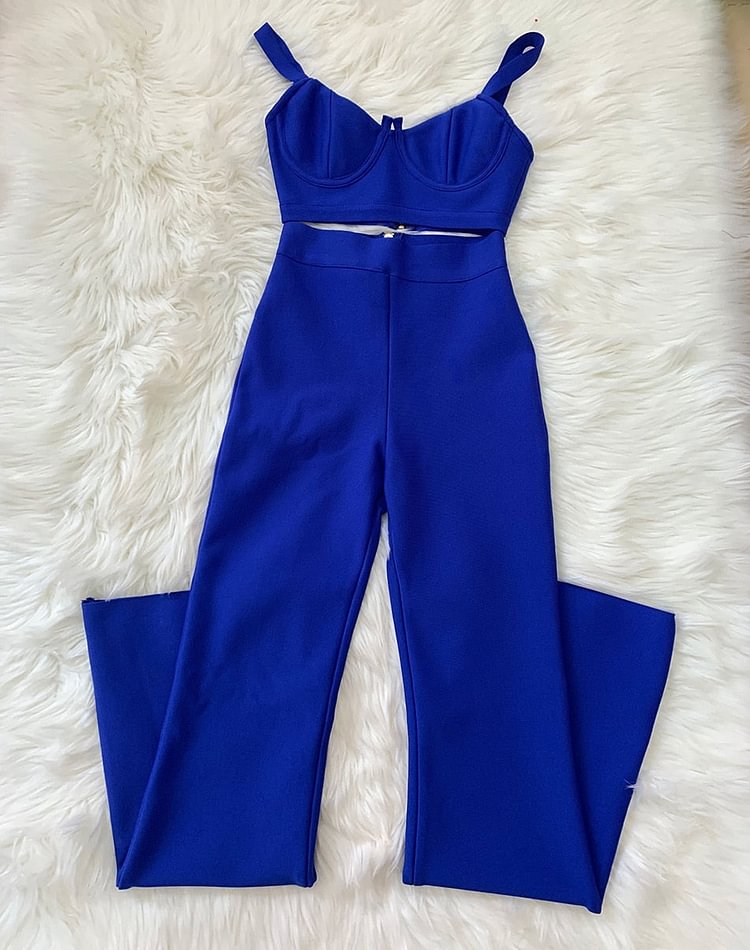 High quality Summer New Women's Set Purple Blue Two Pieces Set Bodycon Rayon Bandage Set Evening Party Sexy Fashion Outfit - BlackFridayBuys