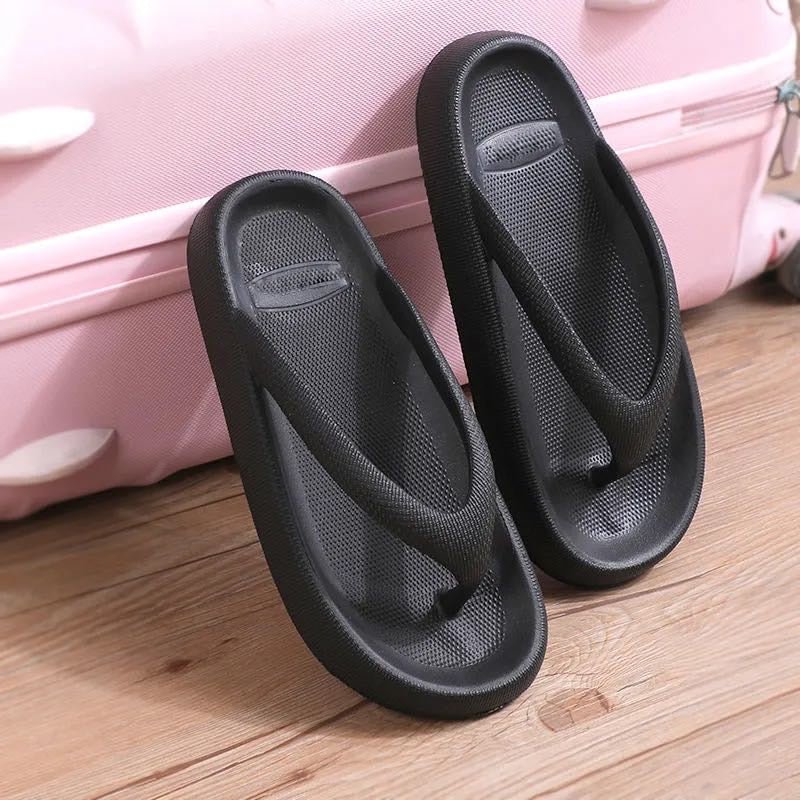 Thick Bottom Platform Sea Flip-Flop Thong Sandals Summer Shoes Soft Bathroom Slippers Pillow Slides Outdoor Indoor Shoes Women