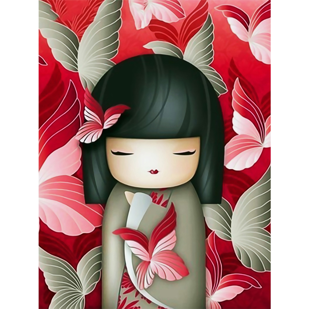 

Kokeshi Doll - Round Drill Diamond Painting - 35*45CM, 501 Original
