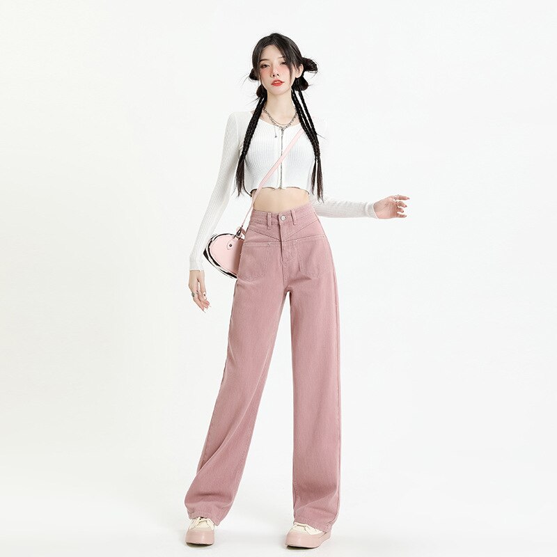 Hedirax costumes for women hot Straight Leg Jeans For Women High Waist 2025 Trend Denim Pants Mom Jean Baggy Wide Leg Pants Casual Girls Trousers Oversize