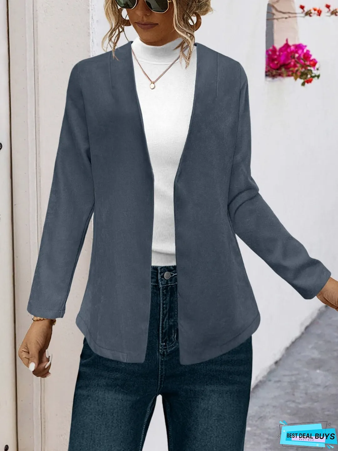 Open Front Long Sleeve Cardigan