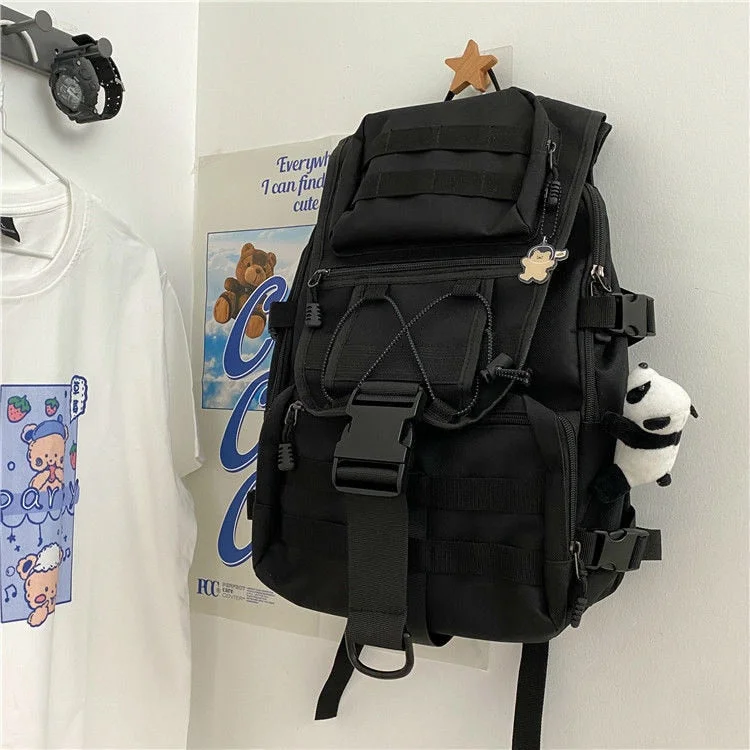 Schoolbag Gothic Mochila Feminina Canvas Travel Backpack Bags For Teenagers Boys Anime Women Bagpack Techwear Sac A Dos Rugzak