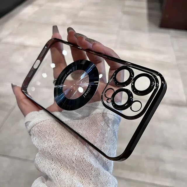 Lens Protector Plating Transparent Hard Case