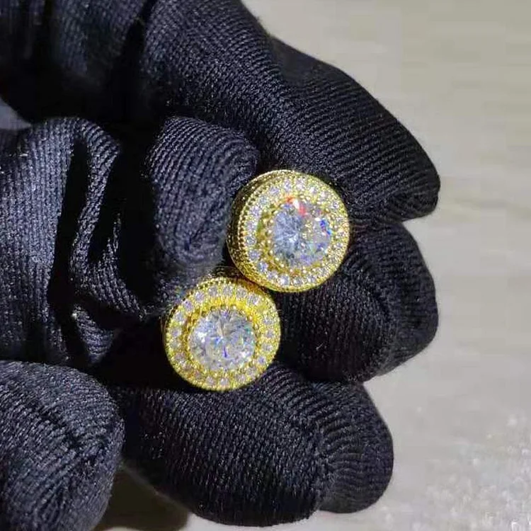 Claw Setting Bling Ice Out Stud Earrings