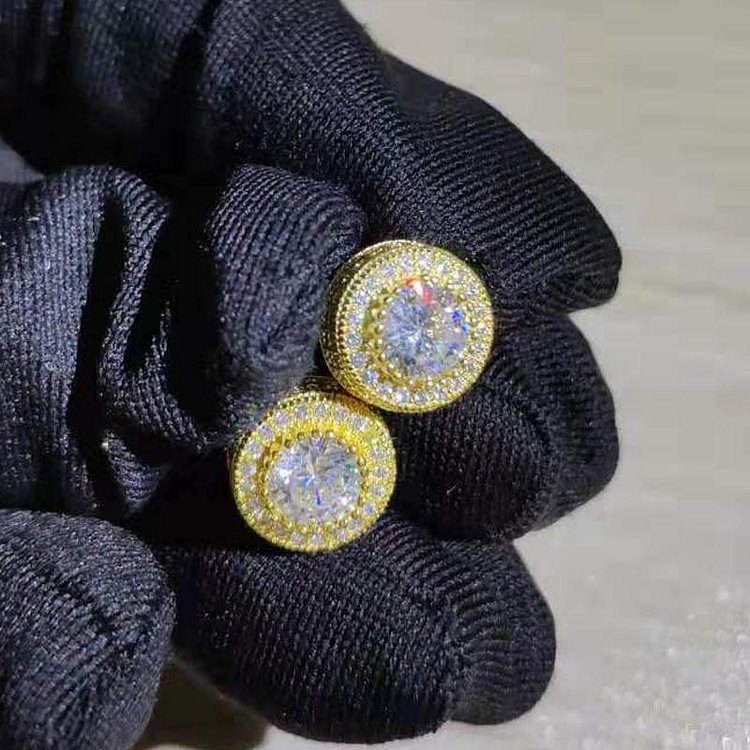 Claw Setting Bling Ice Out Stud Earrings