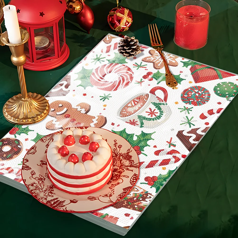 DIY Christmas Diamond Painting Placemats DIY Diamond Dot Kits for Home Decor