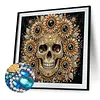 Partial Drill 5D Diamond Painting Kit Skull Abstract 30x30cm(Golden Skull)