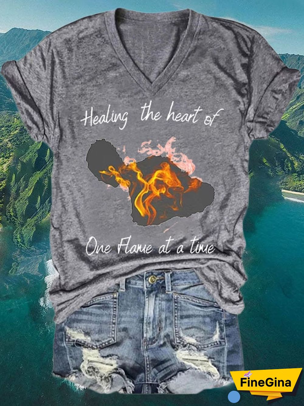 Hawaii Wildfire Event Women's Casual Print T-Shirt