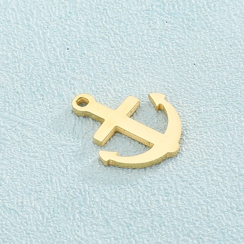 1 Piece Stainless Steel 18K Gold Plated Anchor