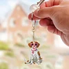 6Pcs Hunde doppelseitig - 5d DIY Handwerk Schlüsselanhänger