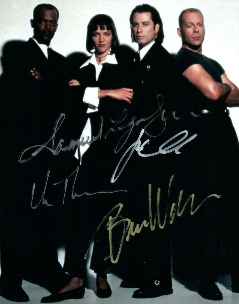 John Travolta Bruce Willis Thurman + 1 autographed 8x10 Picture signed Photo Poster painting COA