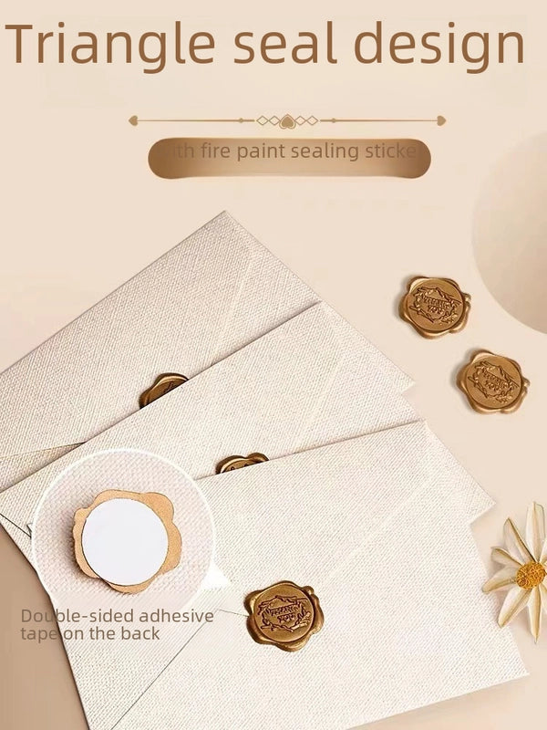 Vintage Linen Texture Envelope Paper Set Special Paper For Letters Invitations Postcards Wax Seal Envelope