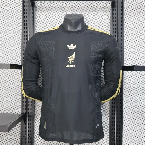 2025 Long Sleeve Player Version Mexico National Special Edition Black Football Shirt 1:1 Thai Quality
