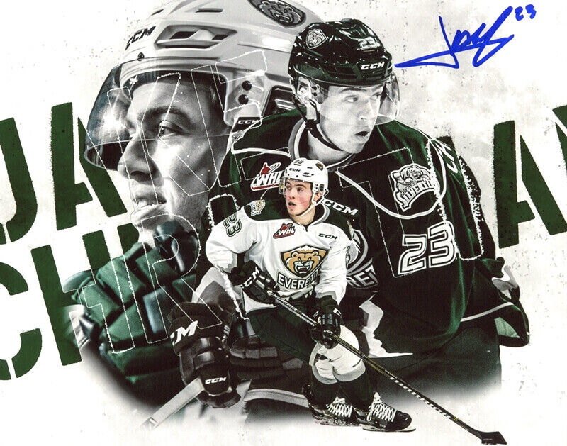 Jake Christiansen Everett Silvertips Autographed 8x10 Photo Poster painting CFS COA