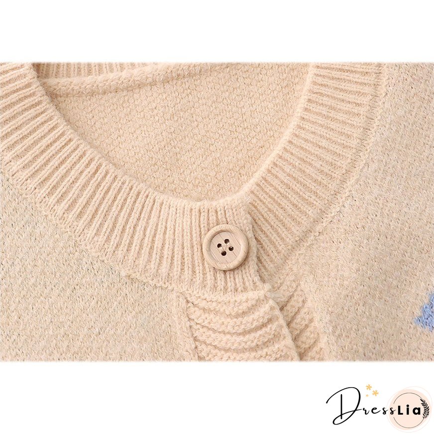 Pastoral Illustration Vest Sweater