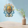 DIY Golden Lion Diamond Painting Acrylic Hanging Pendant for Home Decor