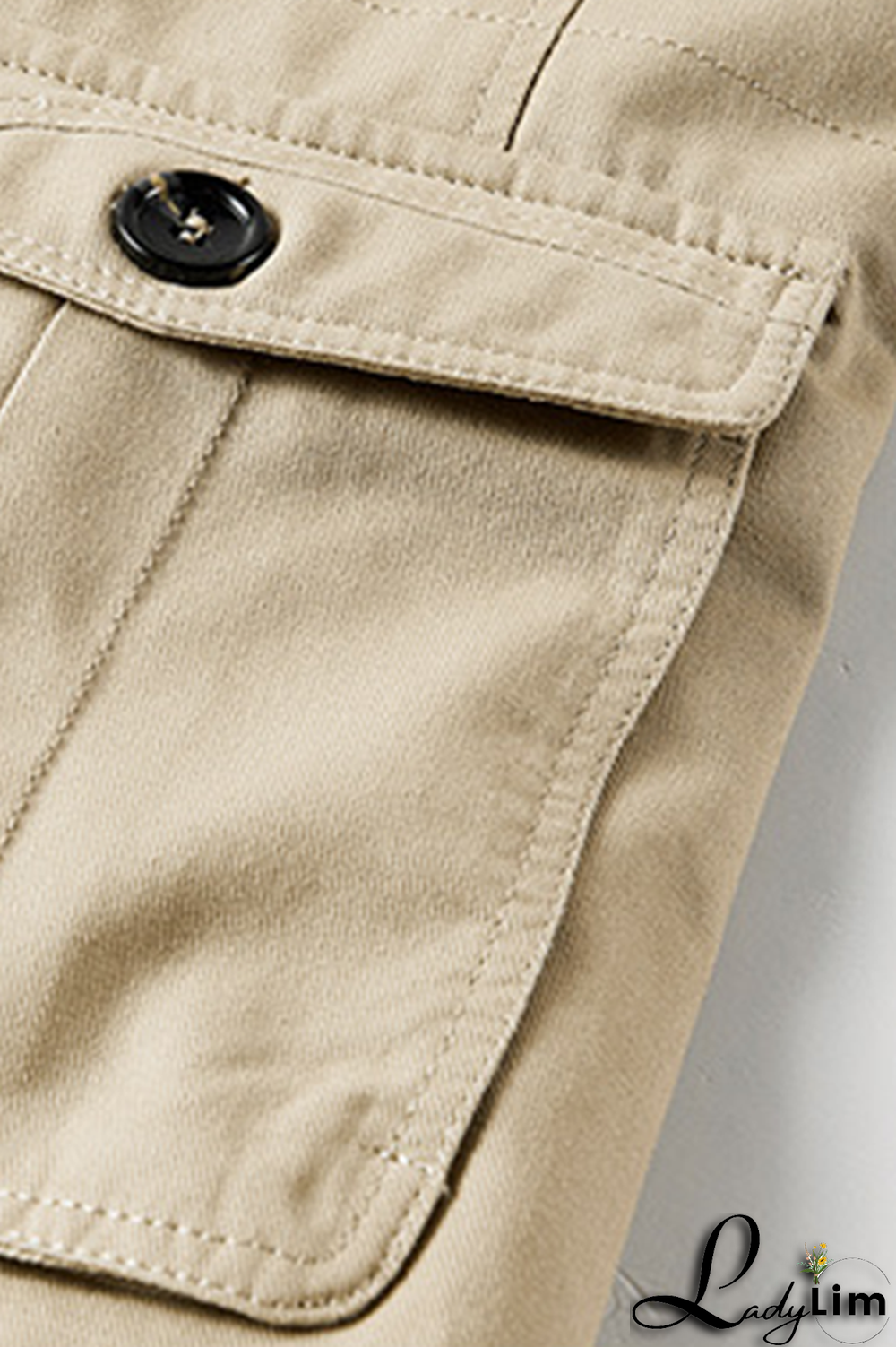 Earth Yellow Casual Solid Pocket Buckle Hooded Collar Outerwear