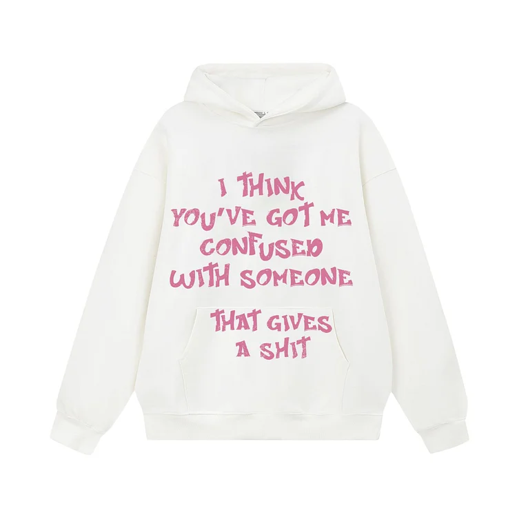 Letter Print Hooded Sweatshirt High Street Loose Hoodie at Hiphopee