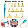 (US Local)13x 5D Resin Diamond Painting Pen Nibs DIY Craft Point Drill Pens (Gold)