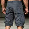 Men's Cotton Cargo Shorts - Tactical Utility Shorts With Button Pockets And Adjustable Hem by Inlyline