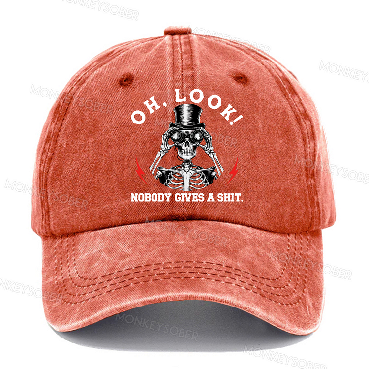 Personalized "Oh Look Nobody Gives A Shit" Custom Washed Baseball Caps