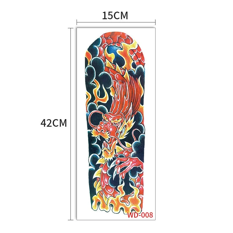 Full arm tattoo stickers simulation waterproof sweat flower arm men and women arm disposable tattoo stickers cross-border