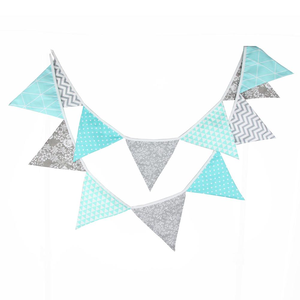 

12 Flags Fabric Triangular Flag Bunting Banners Wedding Party Home Decor, 501 Original