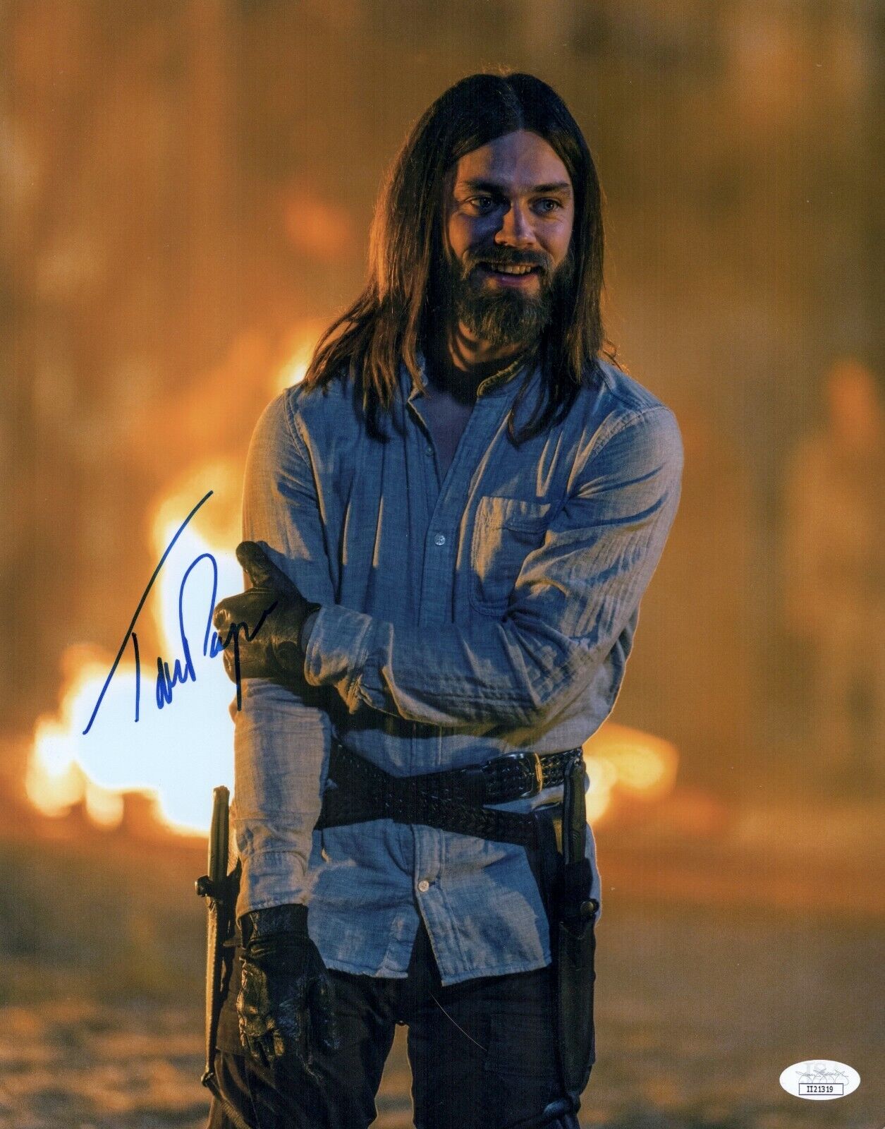 TOM PAYNE Signed JESUS 11x14 Photo Poster painting IN PERSON Autograph WALKING DEAD JSA COA Cert