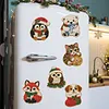 6PCS  Xmas Pets DIY Pearl Diamond Painting Christmas Fridge Magnets, Sparkling Rhinestone Refrigerator Magnet Craft Kit for Home Decor & Gifts
