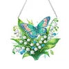 (US Local)Acrylic Special Shape Flower Butterfly DIY Diamond Painting Hanging Pendant Kit