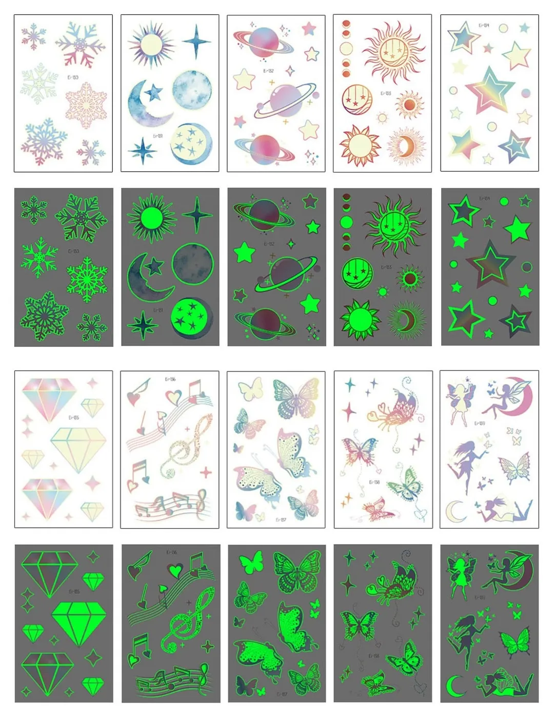 10-20pcs/set Colorful Halloween Skull Head Temporary Tattoo Sticker Child Adult Body Art Water Transfer Fake Tattoo for Face