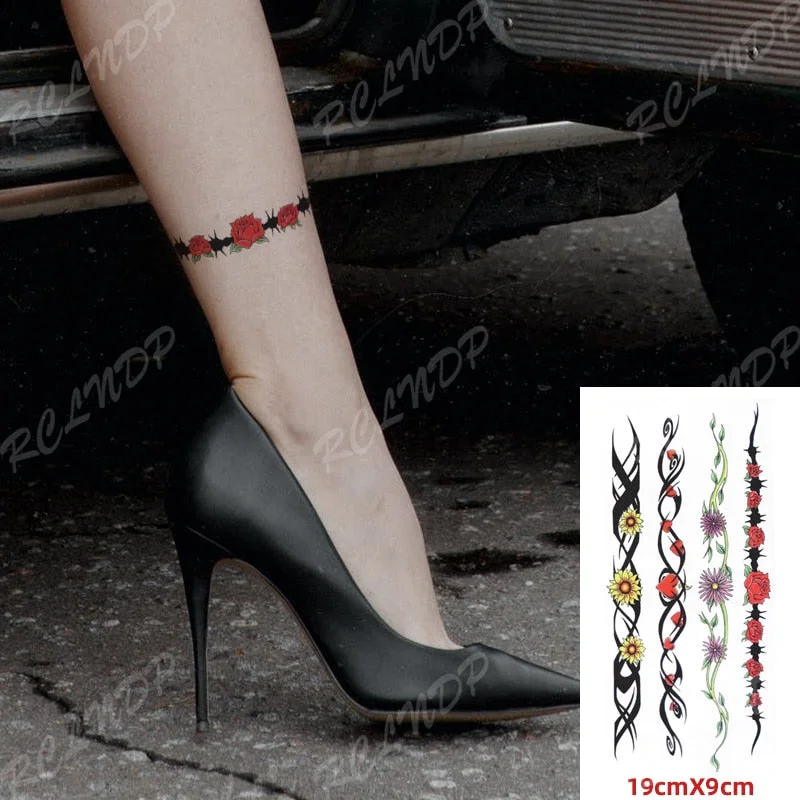 Waterproof Temporary Tattoo Sticker Sexy Thigh Love Sick English Words Gothic Water Transfer Fake Tatto Flash Tatoo for Women