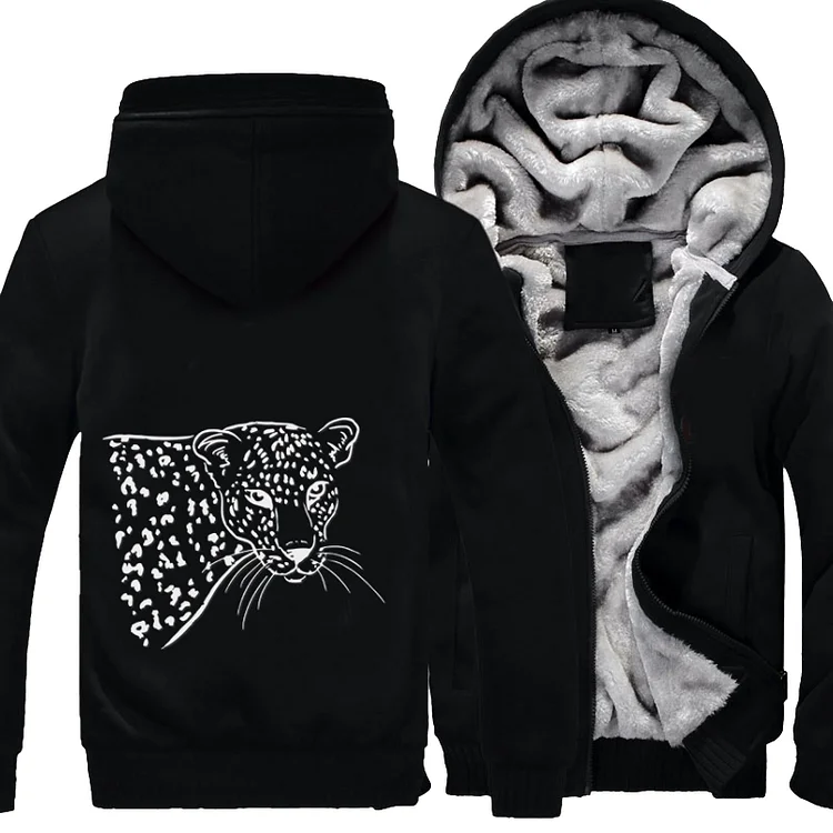 Half Exposed Coldly, Cheetah Fleece Jacket