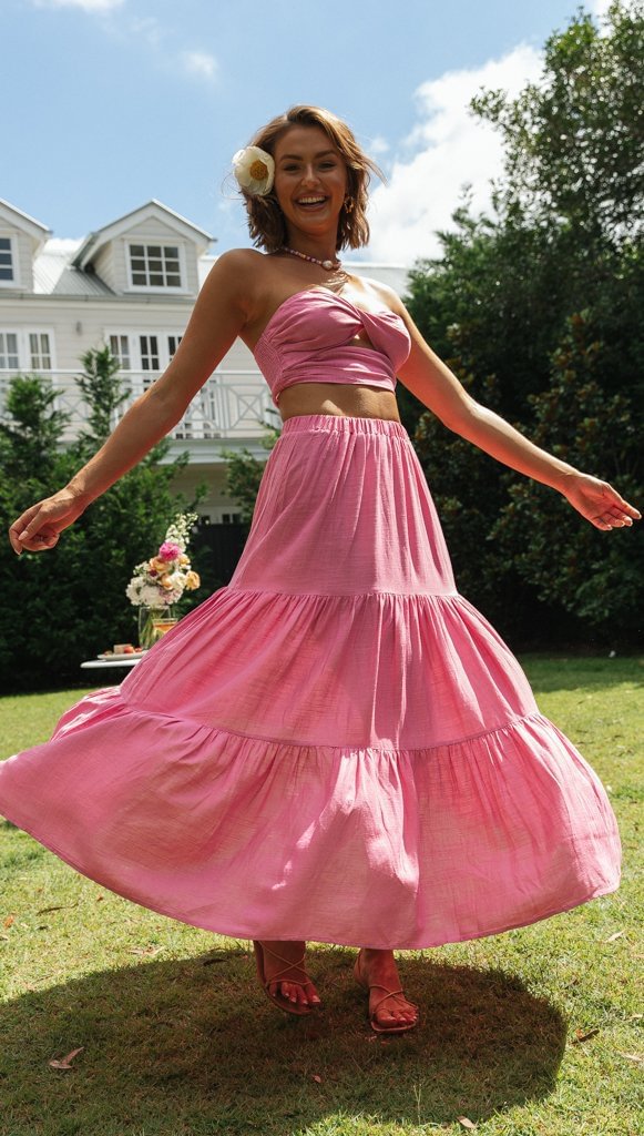 Emma Midi Skirt And Strapless Top Dress Set