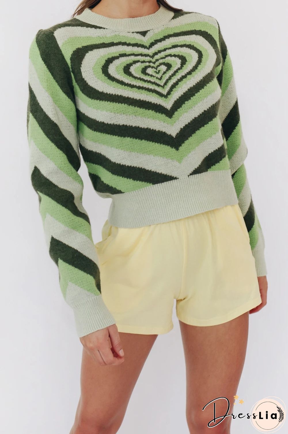 Casual Heart Graphic Pullover Sweater