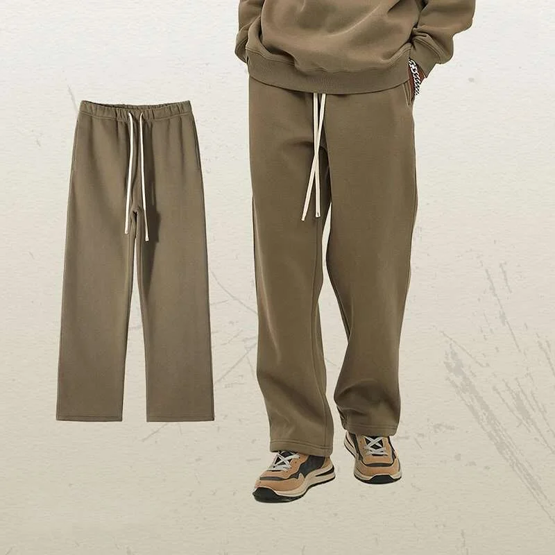 Aonga Male Sweatshirt Sweatpants Two-piece Set Pullover Round Collar Long Sleeve Top Straight Pants Spring Fashion Tide 9W128 aonga