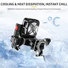 Cooling Motorcycle Phone Mount with USB/TYPE-C Charging Port Motorcycle Phone Holder 360 Rotation Cellphone Cradle Adjustable for 5.4-7.8 Inch Smartphone (Handlebar)