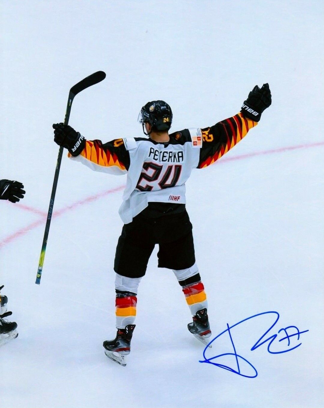 JJ JOHN JASON PETERKA autographed SIGNED GERMANY 8X10 GOAL Photo Poster painting BUFFALO SABRES