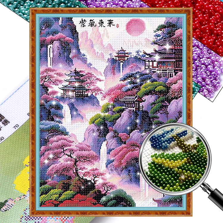 Landscape - 11CT Bead Embroidery Cross Stitch(50*65cm)(Full Embroidery)