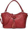 Damen Handtasche Leder Henkeltasche Top Griff Tasche Vintage Weiches Umh&auml;ngetasche Schultertasche f&uuml;r Frauen Arbeit Schule Shopper Reise